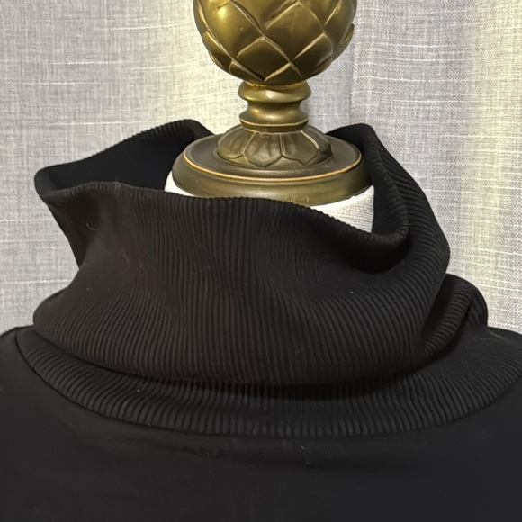 EUC American Eagle Oversized Cropped Raw Hem Sweatshirt-Sz XS-Turtleneck-Black - Picture 2 of 16